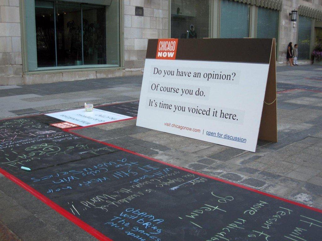 Ambient Marketing la CTA di Chicago e le opinioni di gesso