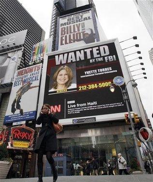 Fbi diffonde i nome ricercati attraverso i billboard di Times Square