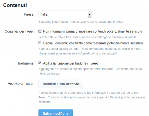 Twitter traduzione Bing