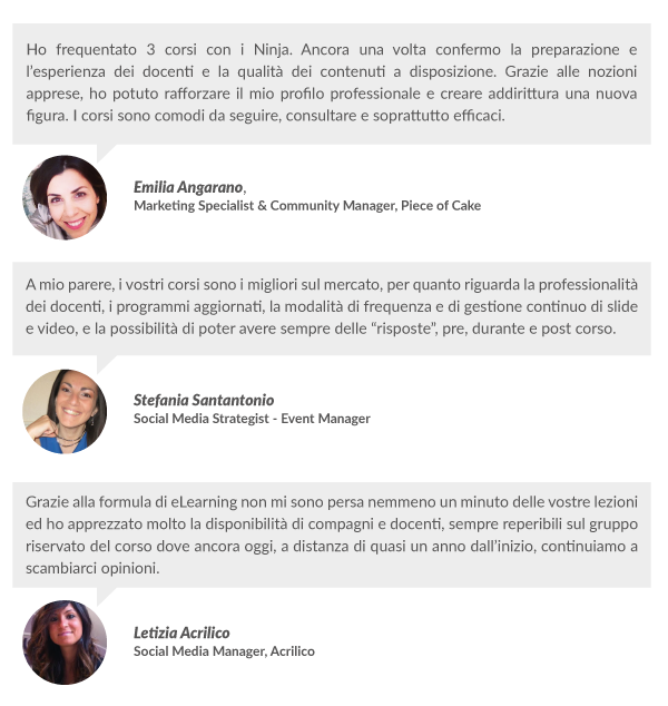 testimonianze ninja academy