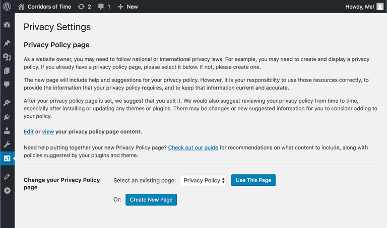 privacy-policy wordpress gdpr