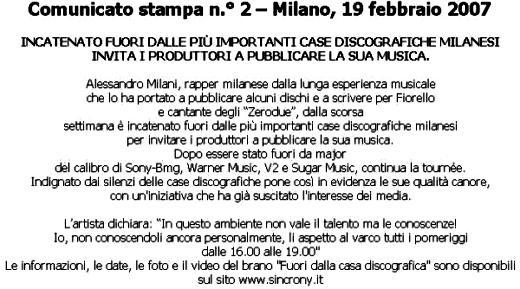 Zerodue - Comunicato Stampa Num. 2