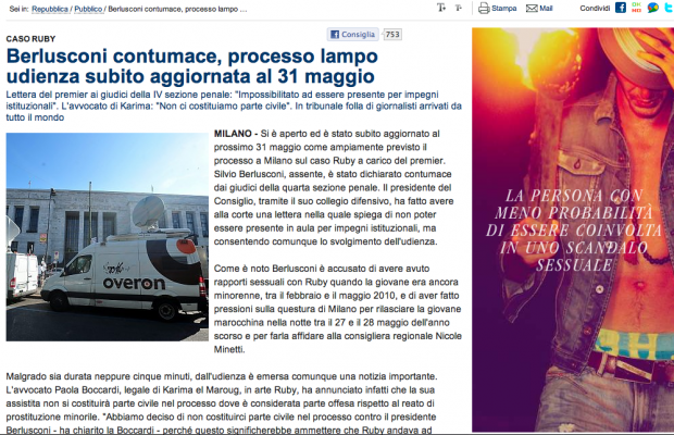 Diesel Island e il media planning non convenzionale per gli scandali sessuali del Rubygate