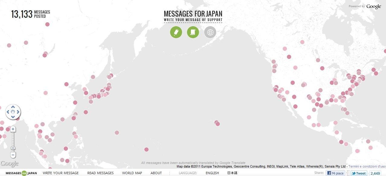 La mappa mondiale su cui 'cadono' i messaggi