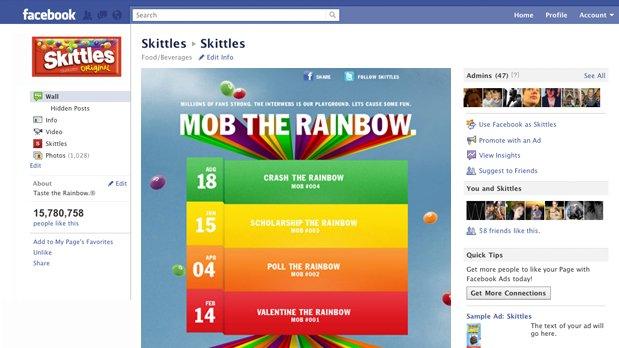 Una campagna Facebook di successo: Skittles, Mob the rainbow
