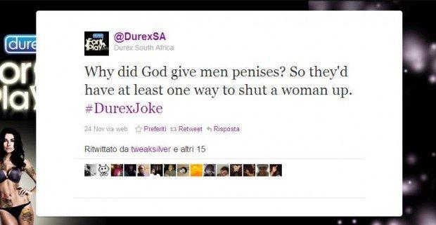 Fail di Durex su Twitter per una battuta sessista