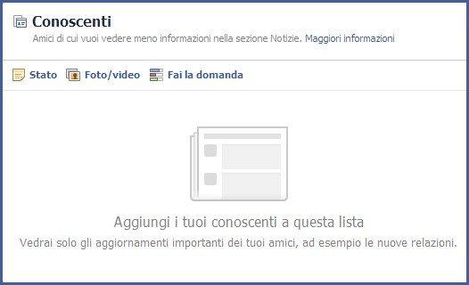 Non è un vero amico? Aggiungilo ai “Conoscenti”