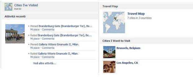 Le 8 migliori App per le nuove Timeline di Facebook: Cities I've Visited