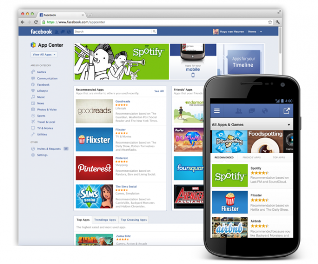 Facebook lancia "App Center", disponibile a breve anche per iOS e Android