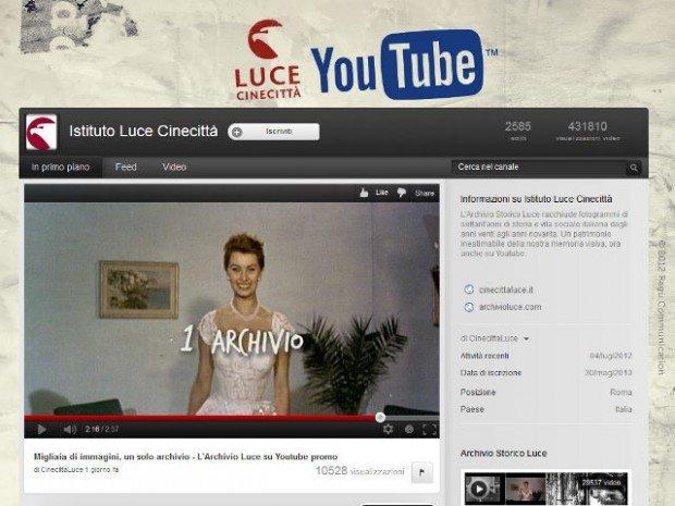 Istituto Luce e YouTube sulla Storia d'Italia