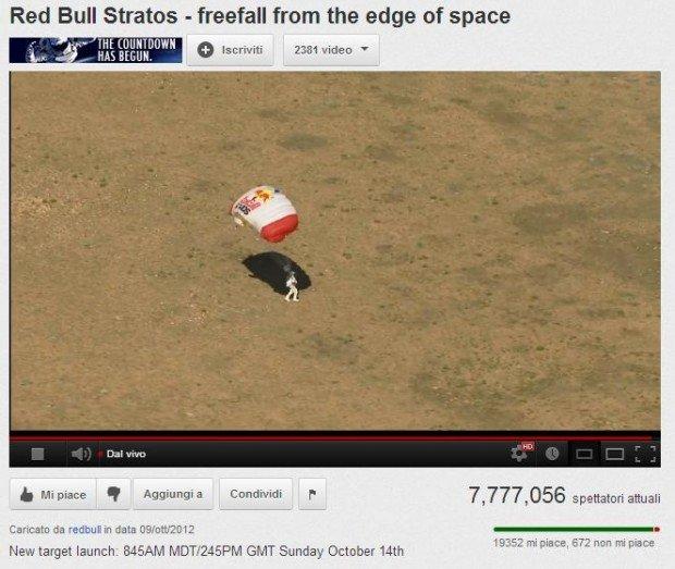 Record su Youtube per il volo di Felix Baumgartner