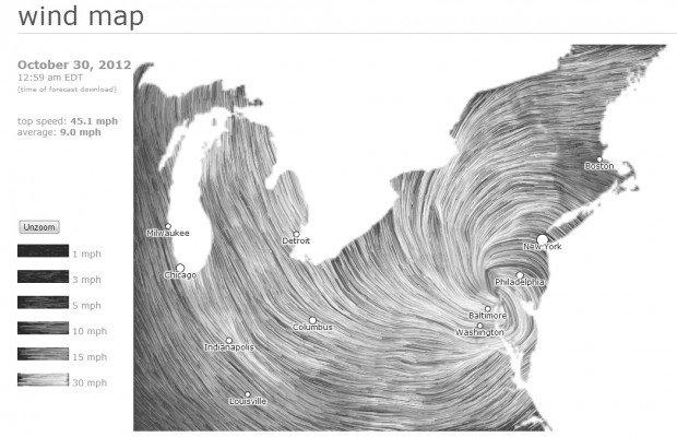 Sei modi per seguire l'uragano Sandy in tempo reale