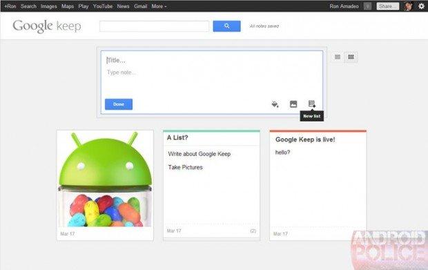 Google Keep: l'utility che farà guerra ad Evernote?