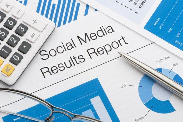 Close up of a social media results report