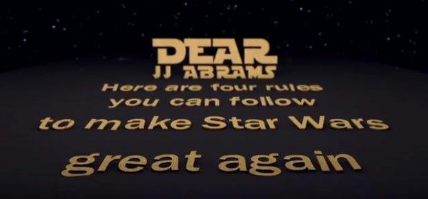 Star Wars di JJ Abrams: i consigli arrivano dai fan [VIDEO]