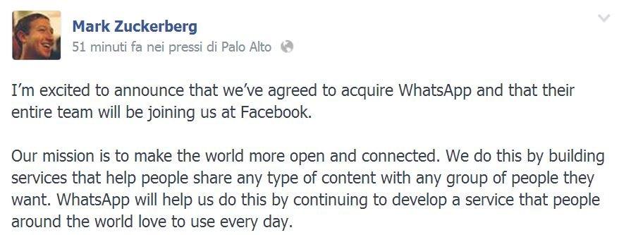 WhatsApp è ufficialmente di Facebook [BREAKING NEWS]