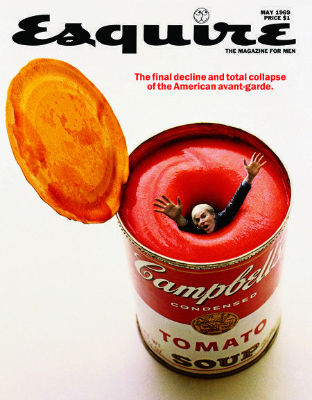 Esquire magazine: Andy Warhol annega nella Campbell Soup