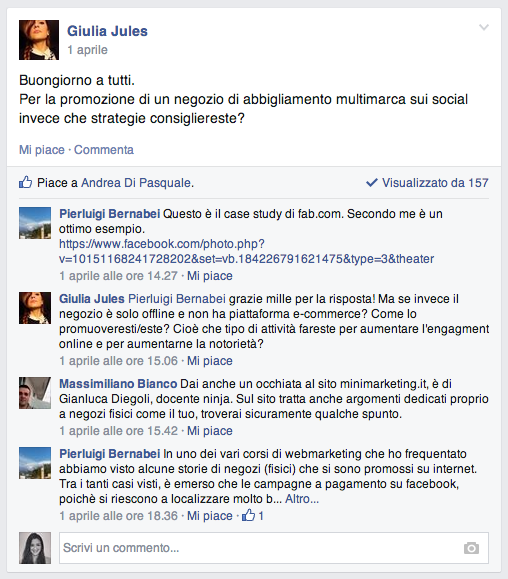 post facebook corso fashion marketing