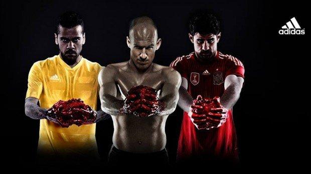 I calciatori col cuore in mano per la campagna shock di Adidas