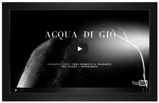 giorgio armani video interattivo