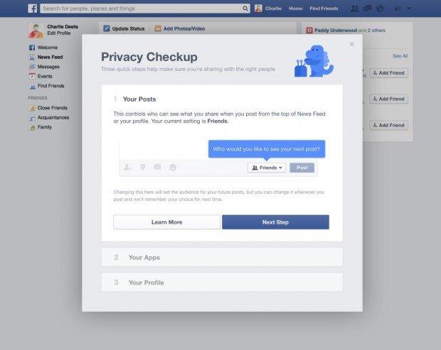 facebook privacy checkup step 1