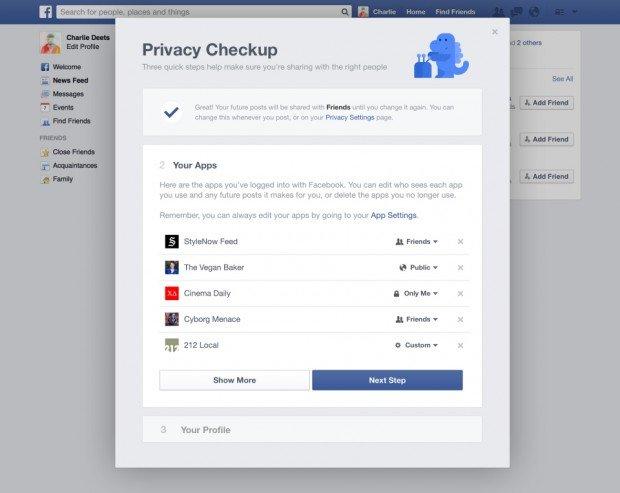 Facebook Privacy Checkup step 2