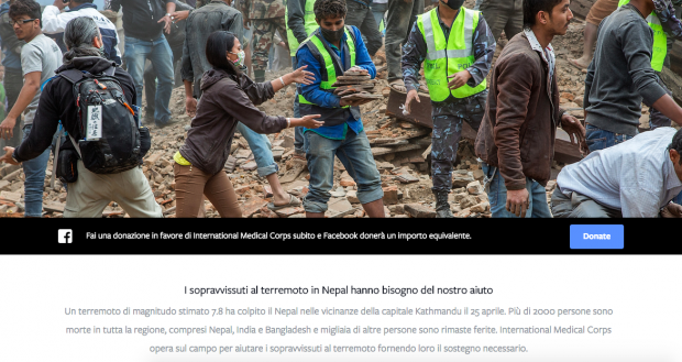 Facebook per il Nepal: Safety Check e donazioni