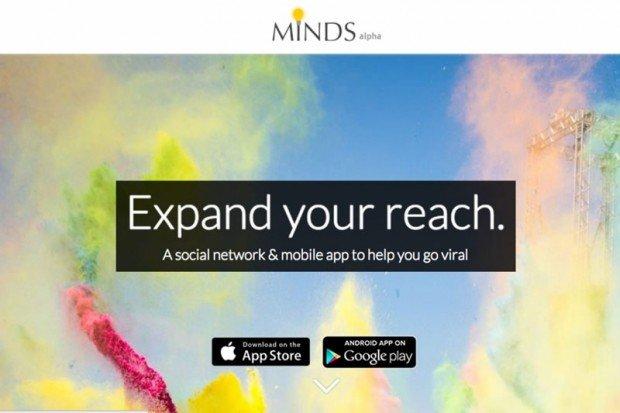 Una delle schermate di presentazione di Minds.com