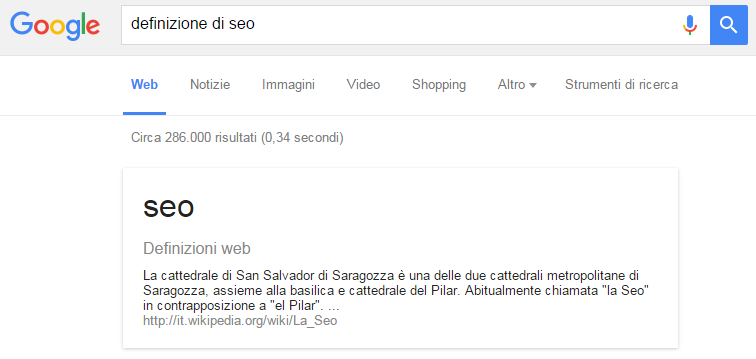 definizione di seo su google