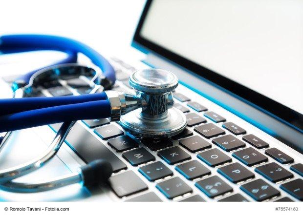 stethoscope on laptop