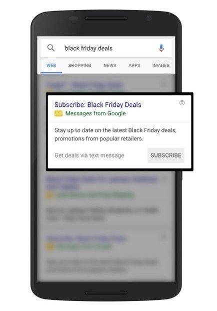 Il Black Friday è alle porte e Google Adwords testa gli annunci via SMS