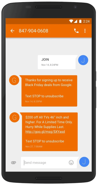 Il Black Friday è alle porte e Google Adwords testa gli annunci via SMS