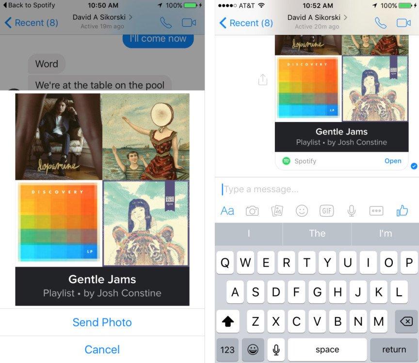 Facebook Messenger implementa Spotify