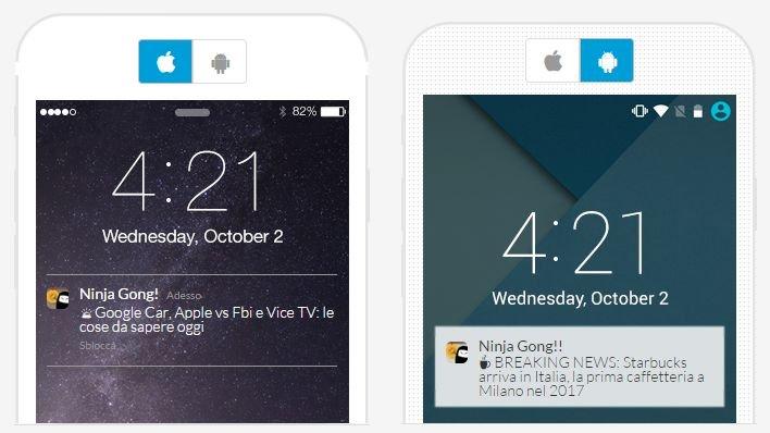 Le notifiche di Ninja Gong!