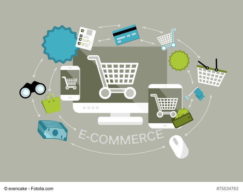Flat design e-commerce vector illustration