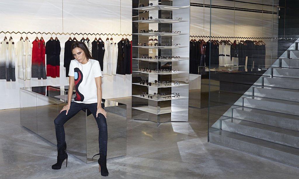 Victoria Beckham at her new store in Dover Street, London.