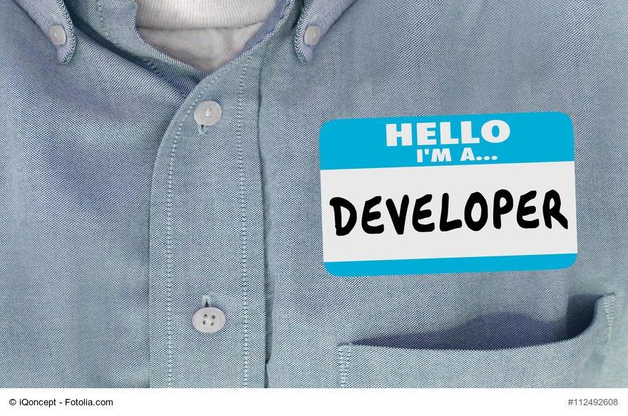 Developer Name Tag Sticker Shirt Word 3d Illustration