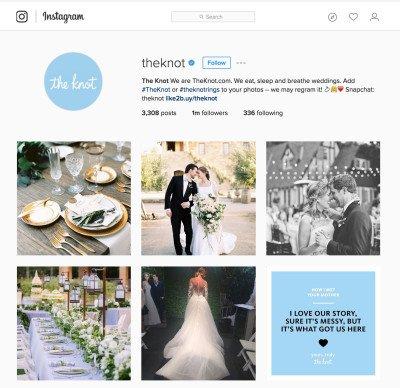 Cinque suggerimenti da The Knot: la pagina Instagram che senza Adv ha raggiunto 1 milione di follower