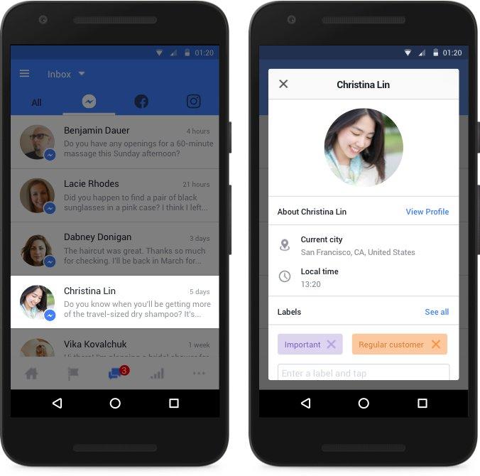 Facebook business- casella di posta unificata per Facebook, Messenger e Instagram4