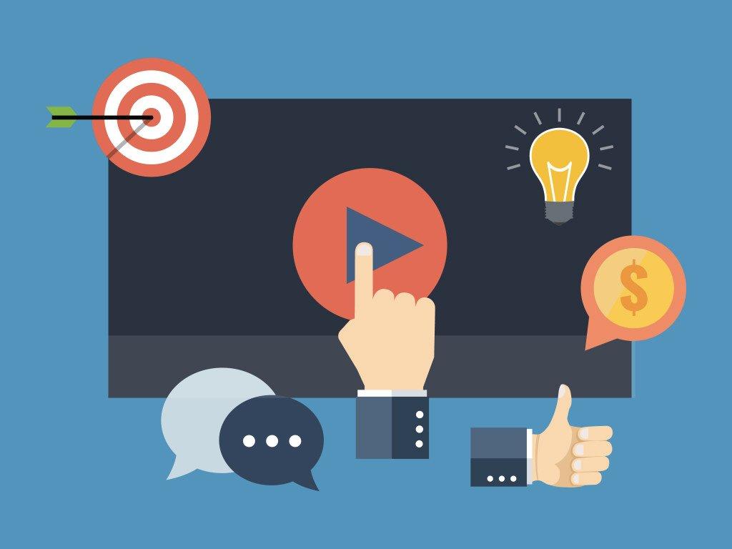 mano che clicca su contenuto video