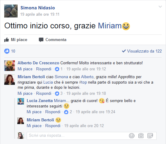 Commento di uno studente