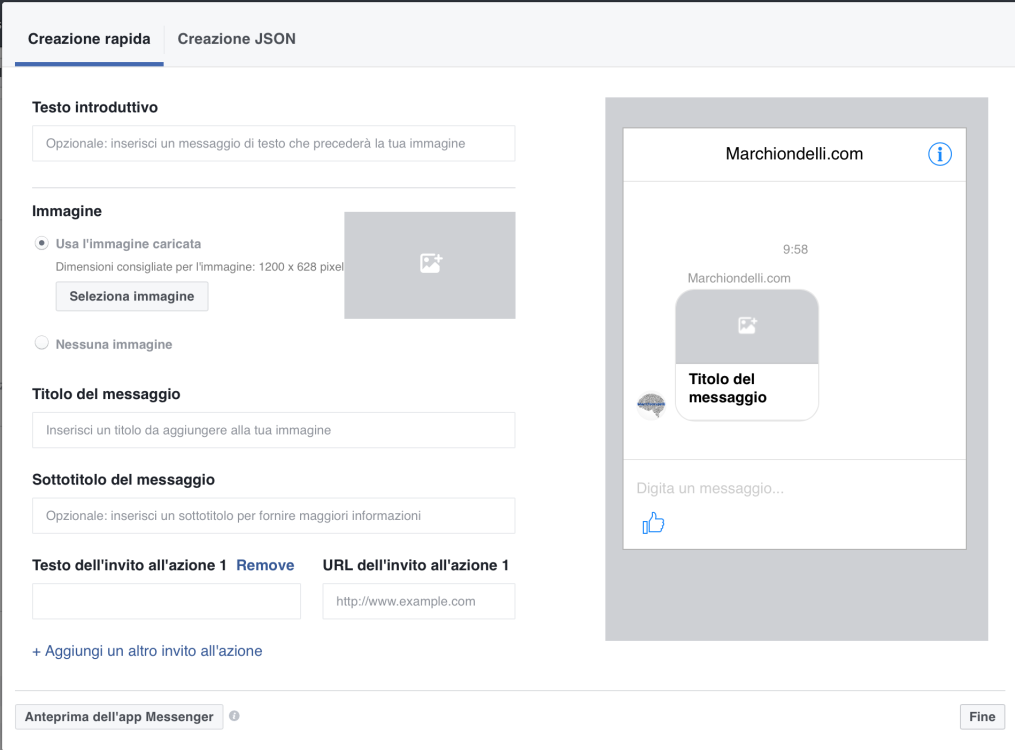 inserzioni con conversazioni messenger