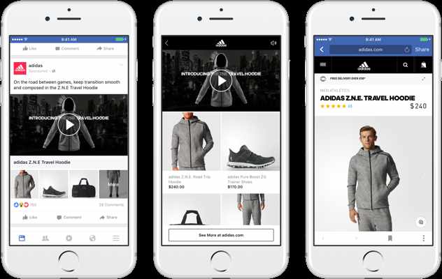 Esempio di come Adidas utilizza Facebook advertising nel formato raccolta