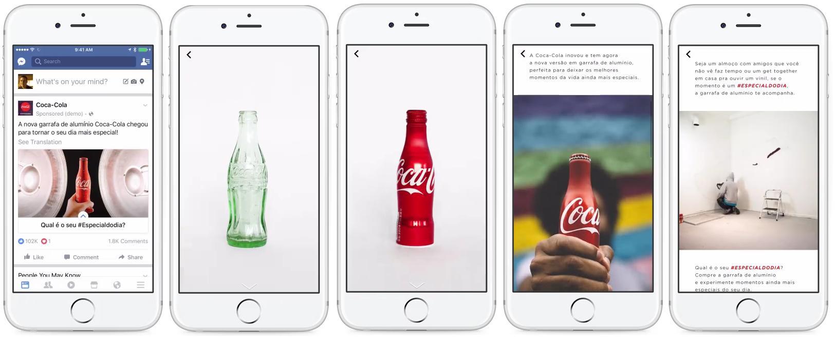 Coca cola utilizza Facebook Canvas per la sua advertising campaign 