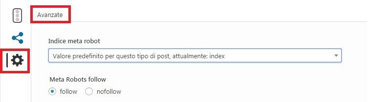 gestire il noindex con yoast seo