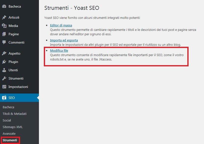 gestire sitemap e robots con yoast