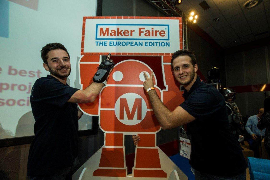 Maker Faire 2016 - Rome Prize 2016, i vincitori Francesco Pezzuoli e Dario Corona con Talking Hands Paolo Rizzo/Ag.Toiati