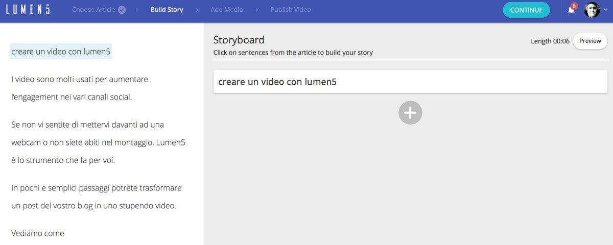 creare video lumen 5