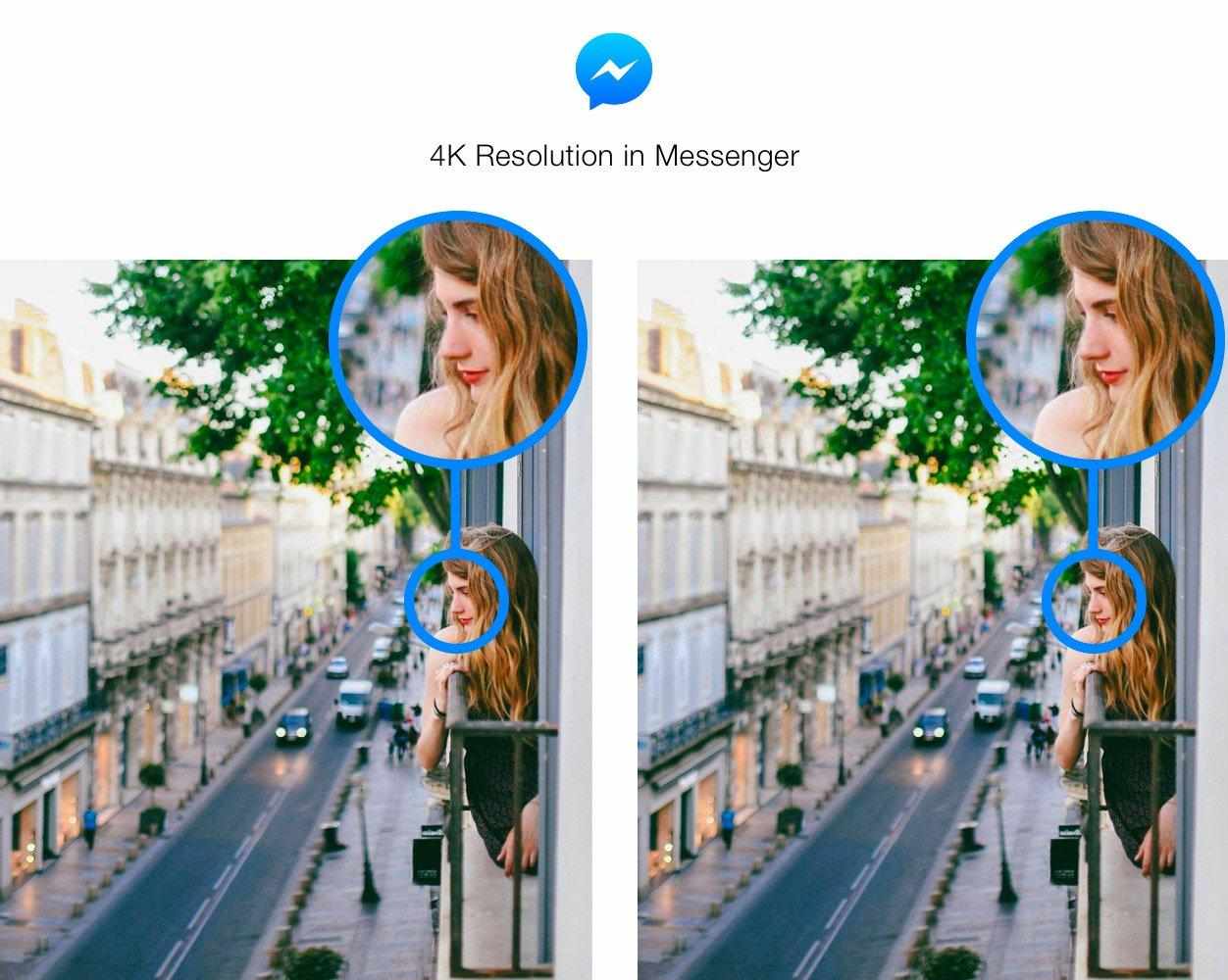 Foto in 4k su Facebook Messenger