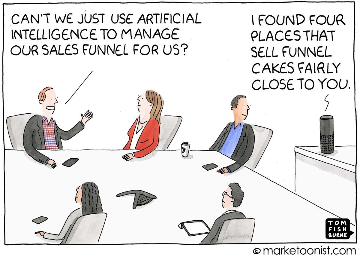 Marketing cartoon making fun of Alexa 